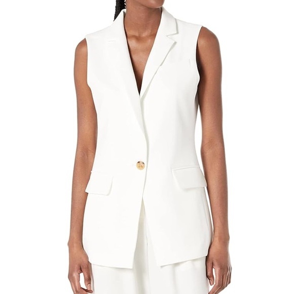 The Drop Rumi Elongated Vest in Ivory - Picture 2 of 8